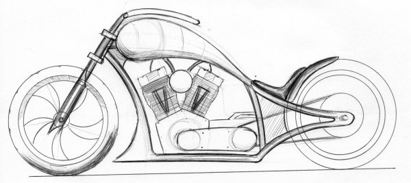 Рисунки мотоциклов несложные