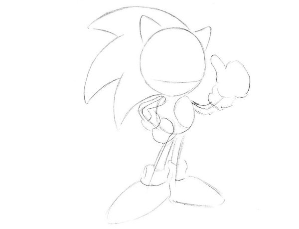 Нарисовать Соника пошагово