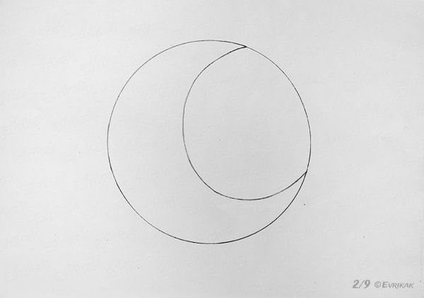 Поэтапное рисование Луны