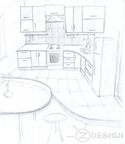 Проект кухни эскиз