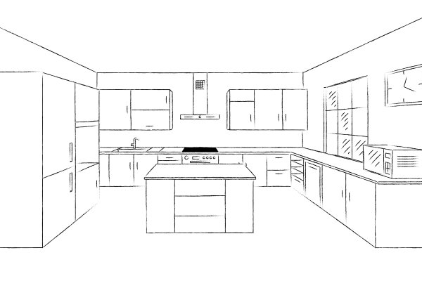 Кухня раскраска для детей