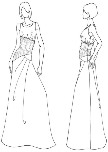 Срисовка платья для начинающих