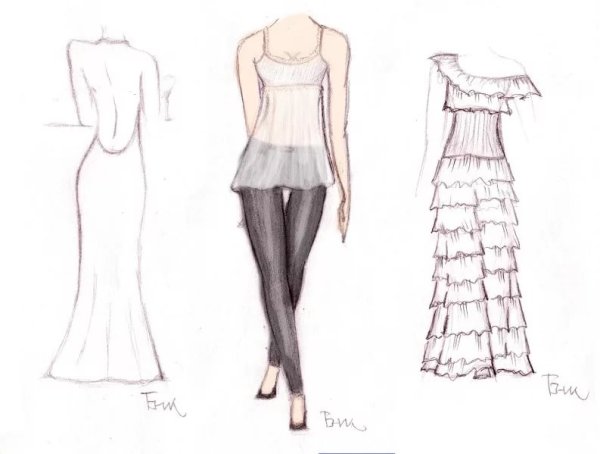 Идея для рисования в свадебных платьях