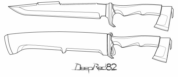 Охотничий нож раскраска