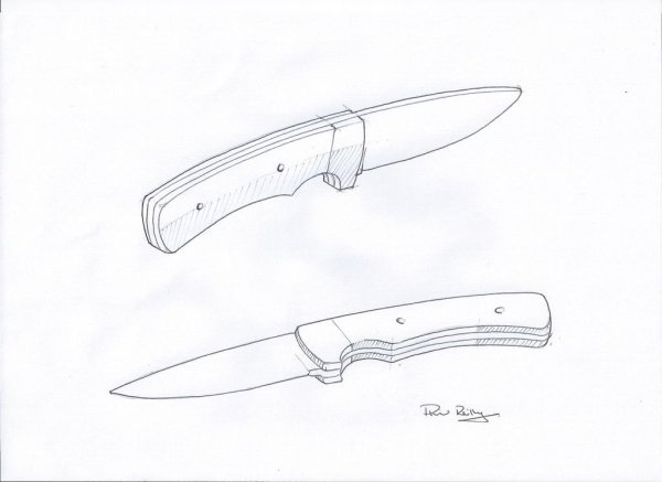 Раскладной нож эскиз