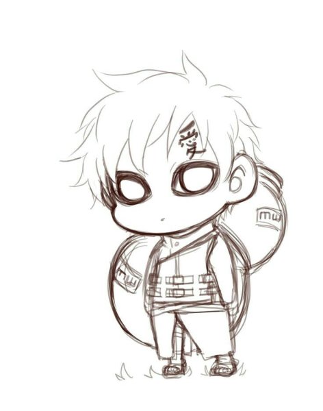 Аниме скетч Наруто Чиби