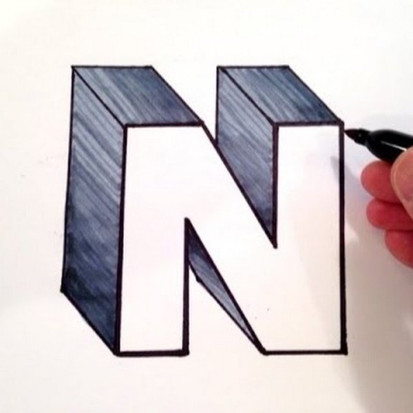 Объемные буквы рисунок