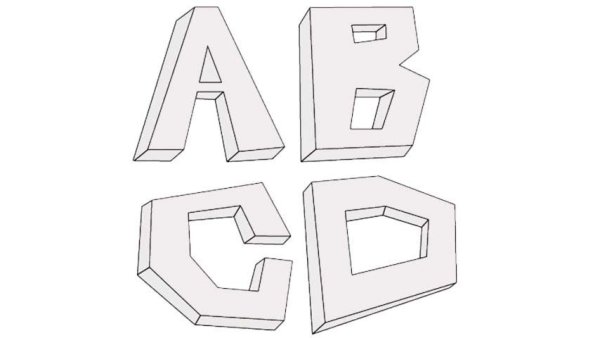 Рисование объемных букв