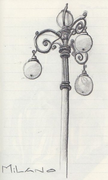 Уличный фонарь набросок