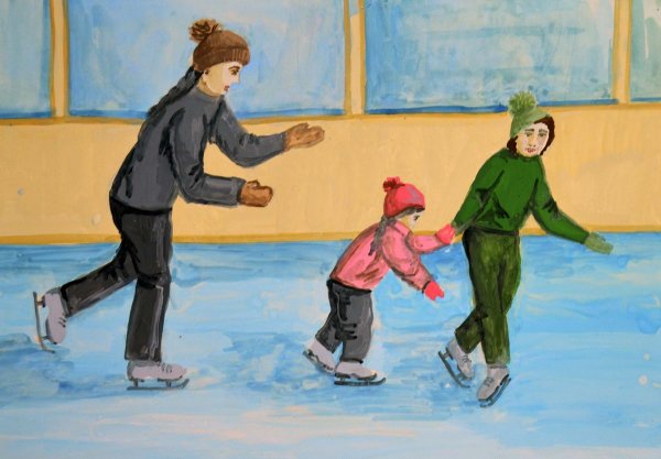 Рисование дети на катке