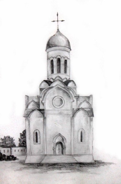 Знаменский собор Курск карандашом
