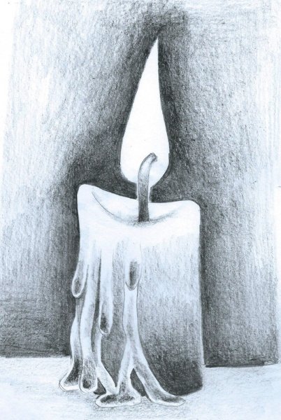 Натюрморт со свечой карандашом