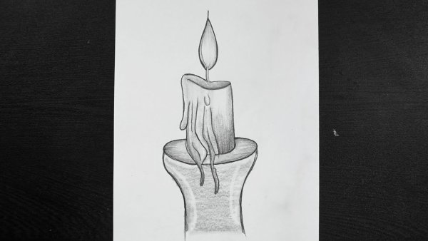 Свеча нарисованная карандашом