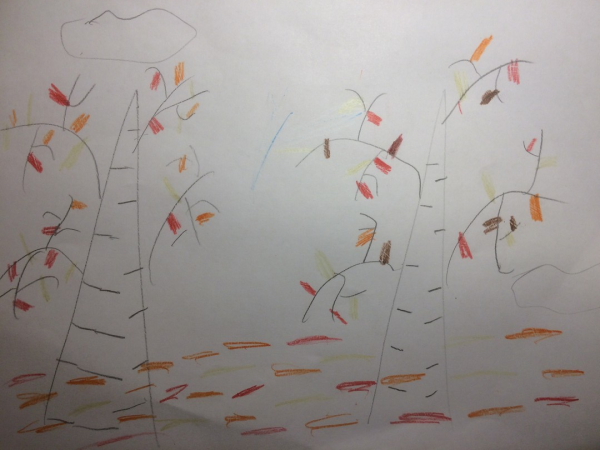 Осенний пейзаж раскраска