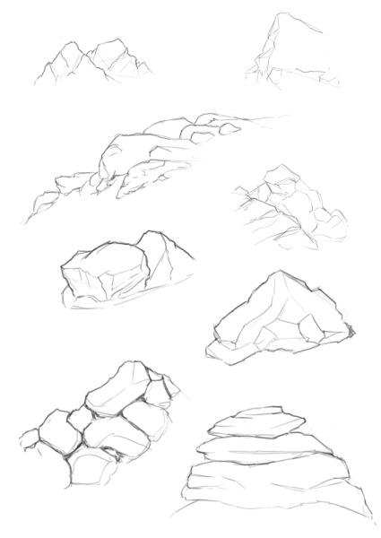 Скалы карандашом