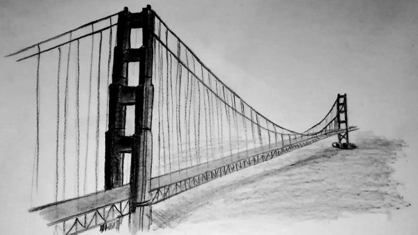 Мост карандашом