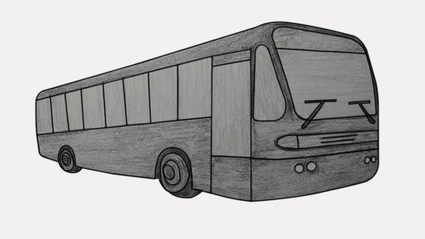 Автобус рисунок карандашом