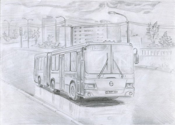 Нарисовать автобус ЛИАЗ