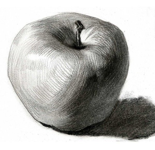 Яблоко карандашом