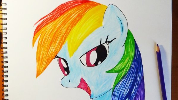 Радуга деш рисунок карандашом