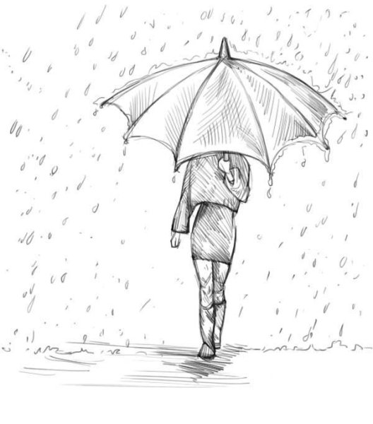 Рисунок осень карандашом