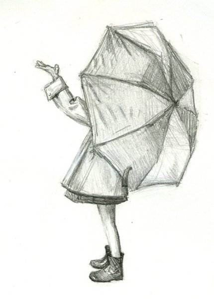 Грустный пейзаж карандашом