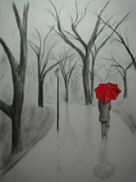 Графическое рисование дождя