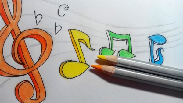 Рисунок нот карандашом для срисовки