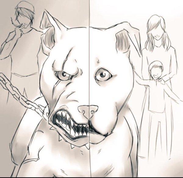 Питбуль карандашом