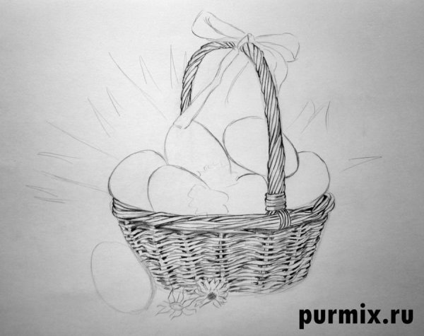 Пасхальный натюрморт карандашом простым