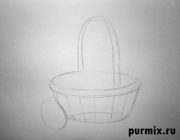 Этапы рисования корзинки