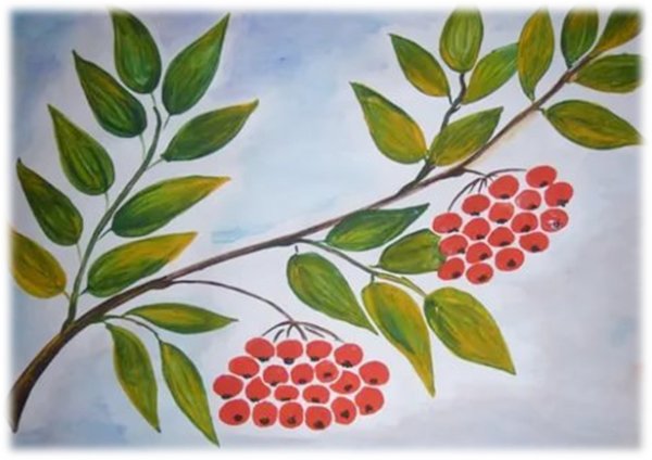 Раскраска листьев рябины