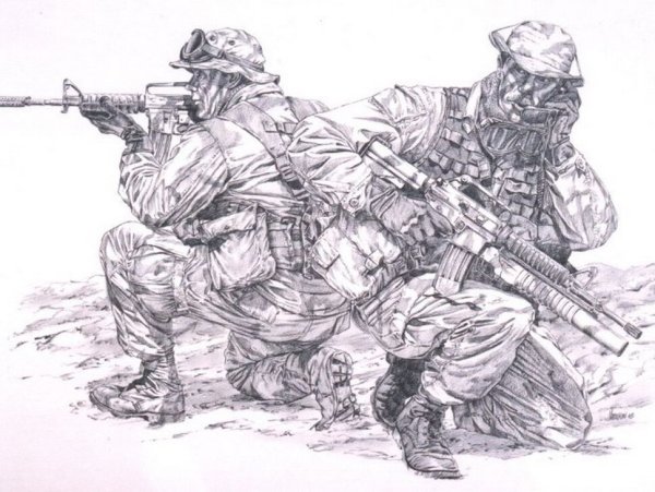 Современный военный карандашом