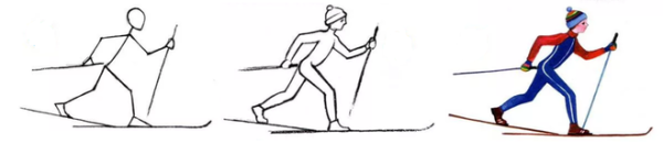 Лыжник раскраска для детей