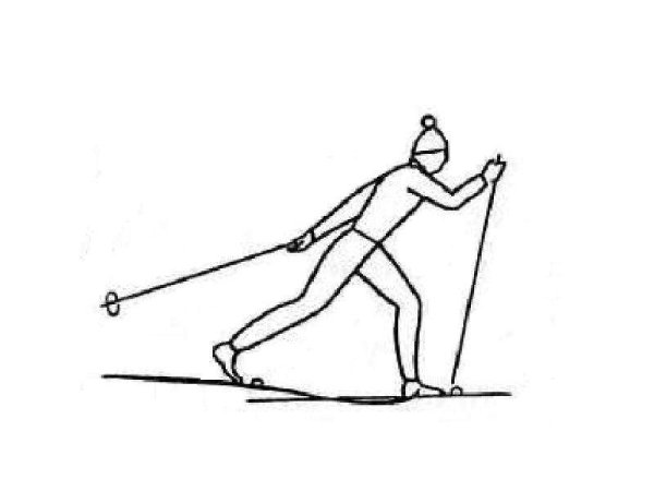 Рисунок лыжника легкий