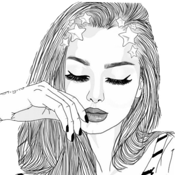 Черно белые рисунки девушек