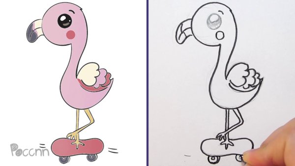 Рисунок Фламинго легкий