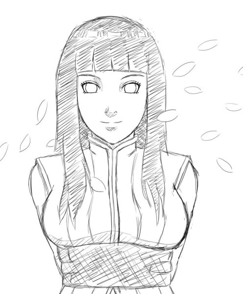 Хината Хьюга раскраска в полный рост