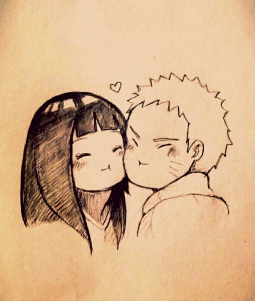 Наруто и Хината рисунок