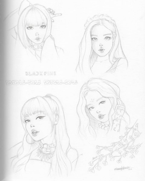 Скетч Дженни Блэк Пинк