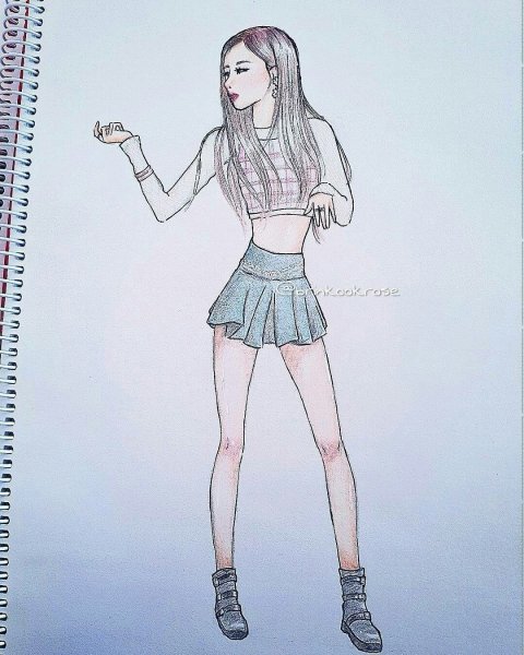 Рисунки Дженни из блэкпинк карандашом