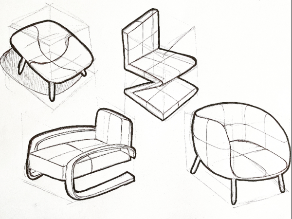 Эскиз необычного стула
