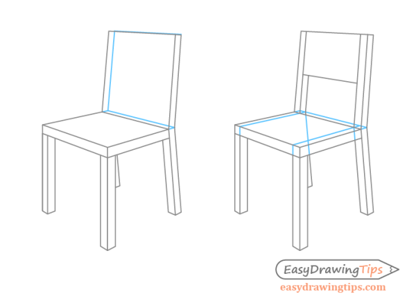 Стул в угловой перспективе сбоку