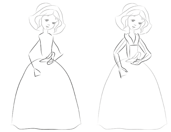 Золушка рисунок карандашом