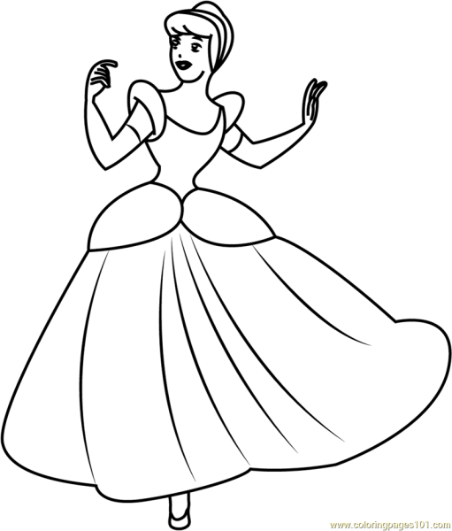 Золушка раскраска легкая