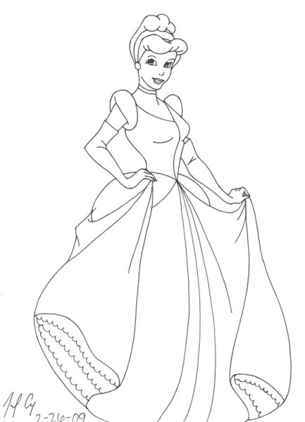 Золушка рисунок карандашом