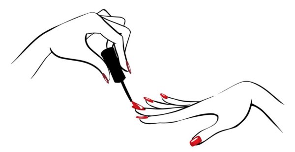 Силуэт женской руки с маникюром