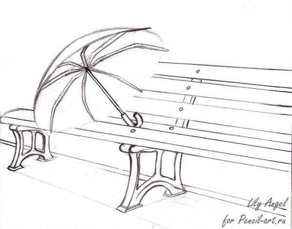 Рисунок осень карандашом