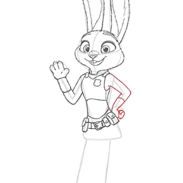 Джуди Хоппс карандашом в полный рост