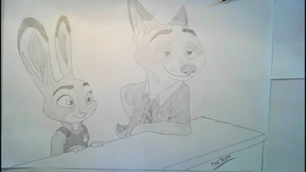 Рисунок карандашом из мультика Зверополис